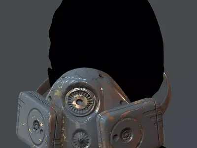 Gas mask helmet 3d model scifi Low-poly  Low-poly 3D model 497
