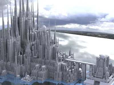 High Fantasy Roman Architecture Kit bash 3D 3D model