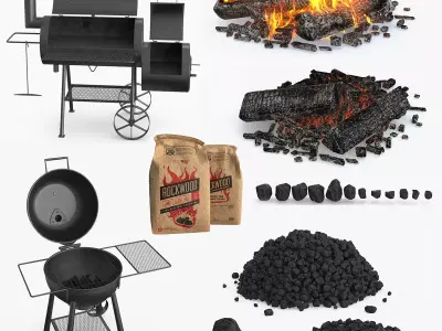 BBQ Campfire Collection 3D Model Pack