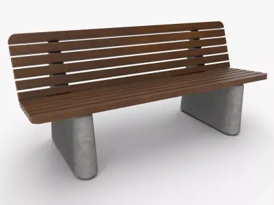 Park bench Low-poly 3D model get