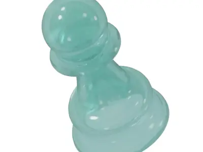 Transparent Chess Pawn Piece 3D model