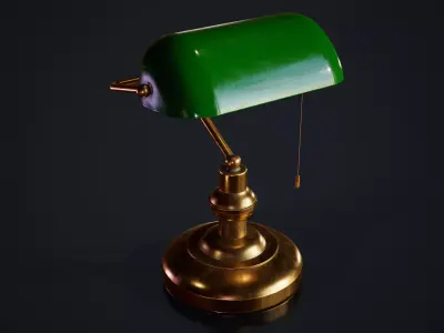 Old Bankers Lamp Low-poly 3D model