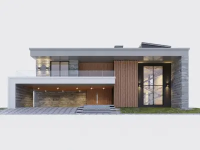 Modern two storey villa 3D model