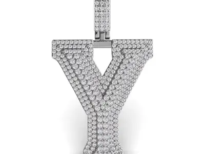 Alphabet Latter Y Diamond Pendent 3D print model