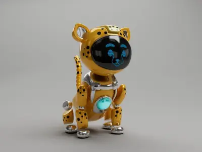 stylized Bot Animals Rigged Low-poly 3D model