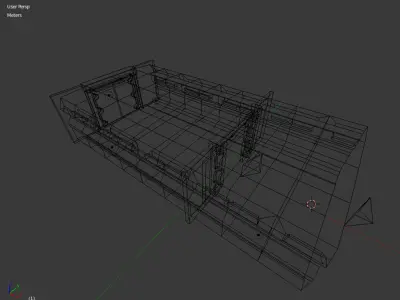 Scifi Corridor 3d Modules with doors Low-poly 3D model