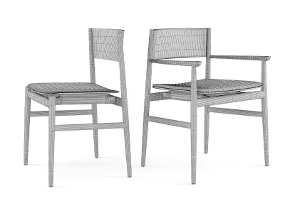 PORRO Minimo Light Table and Neve Chairs 3D model