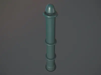 Barrier Bollard pack 5 Green v1 Low-poly 3D model