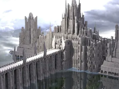 Ornate halls of Power Kitbash 3D model