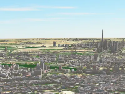 Dubai City Full Low poly Low-poly 3D model