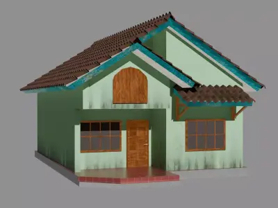 Indonesian Village House Low-poly 3D model
