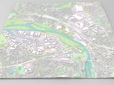 Cityscape Mulheim an der Ruhr Germany 3D model