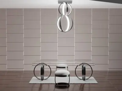 Modern dining Set Low-poly 3D model