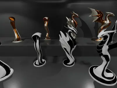 SciFi Statues and Decor Low-poly 3D model purchase