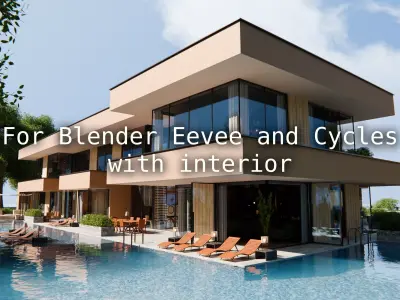2026 Modern Modular House 18 for Blender Eevee and Cycles 3D model
