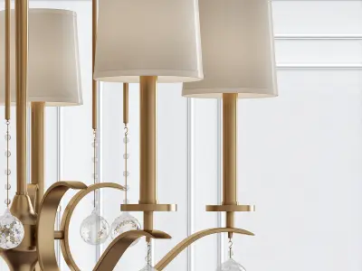 WHITNEY four light chandelier with shades 3D model