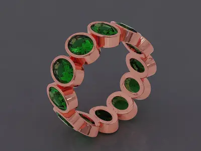 Bezel set oval cut diamond eternity ring band Free 3D print model