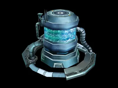 Energy-reserve futuristic space station 3D model