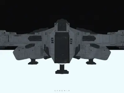 Aurora 90 Spaceship High Detailed 3D model