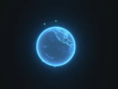 Animated Hologram Planet Earth Sci-Fi 3D Model 8k Textures Low-poly 3D model