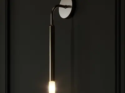 Minimalist Gold LED Wall Lamp 3D model