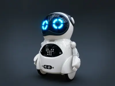 Robot 3D model with eyes 3D model