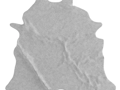 Carpet Cowhide Brown White 11 3D model