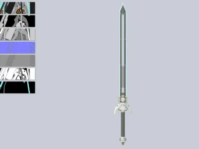 Scifi sword Low-poly 3D model