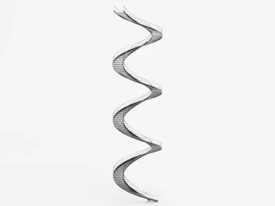 Spiral Staircase V5 - Modern Interior Stairs Low-poly 3D model