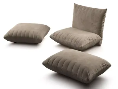 Bellavita Armchair and Pouf 3D model