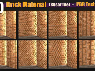 40 Brick PBR Material Texture