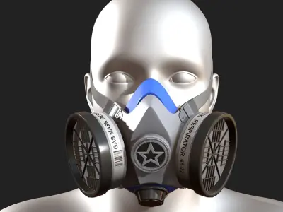 Gas mask respirator military combat protection  Low-poly 3D model order