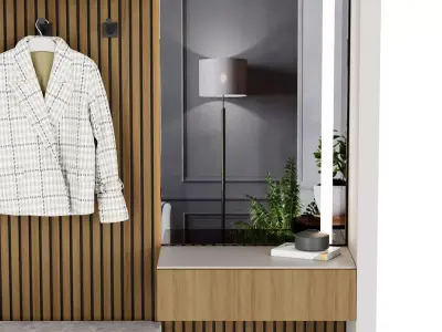 Entrance Hall furniture set 3D model Low-poly 3D model