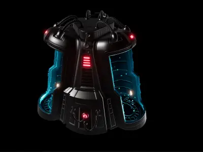 SciFi cryo chamber Low-poly 3D model