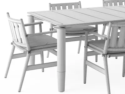Levante Table and Chairs 3D model