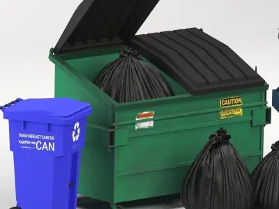 Trashbin trash cans and recycling bins 3D model