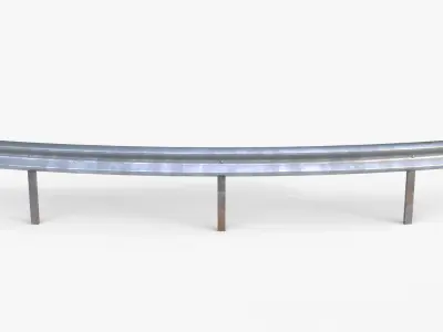 Metal Traffic Barrier Kit Low-poly 3D model