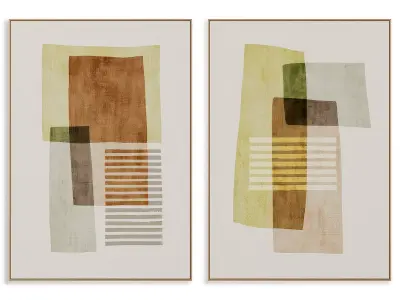 Abstract Painting Frame set 3D model 456