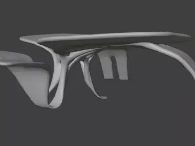 Organic Parametric Pavilion - Futuristic Restaurant Structure Low-poly 3D model