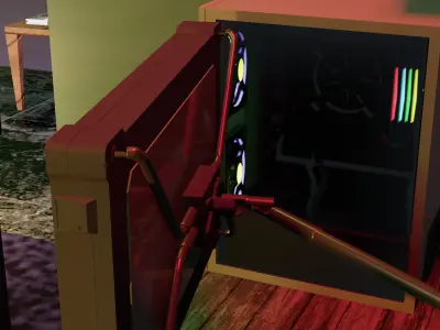 cyber punk room 3D model  Low-poly 3D model