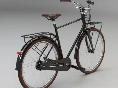  Dutch Men City Bicycle PBR Textured 