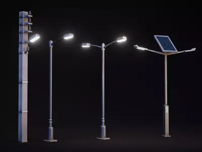 Street Lights - Stylized Pack Low-poly 3D model