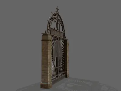 Old Metal Gate Low-poly 3D model