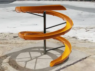 Water Slide Low-poly 3D model 4
