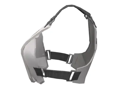 White Sci-fi Tactical Female Bulletproof Vest Low-poly 3D model