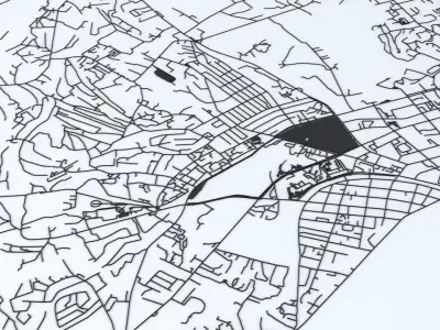 Yakutsk Road Network and Streets 3D model