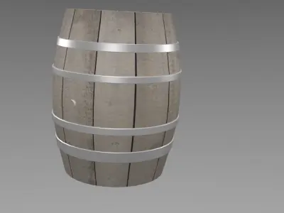 Wood barrel 3D model