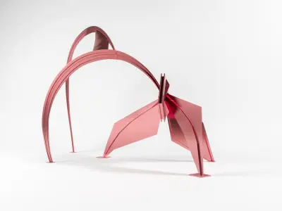 Red modern sculpture 3D model