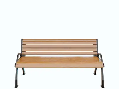 Street Bench V2 Low-poly 3D model