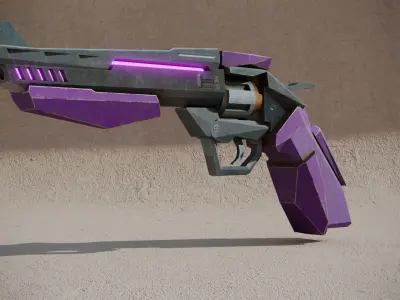 Sci-fi Revolver  Low-poly 3D model